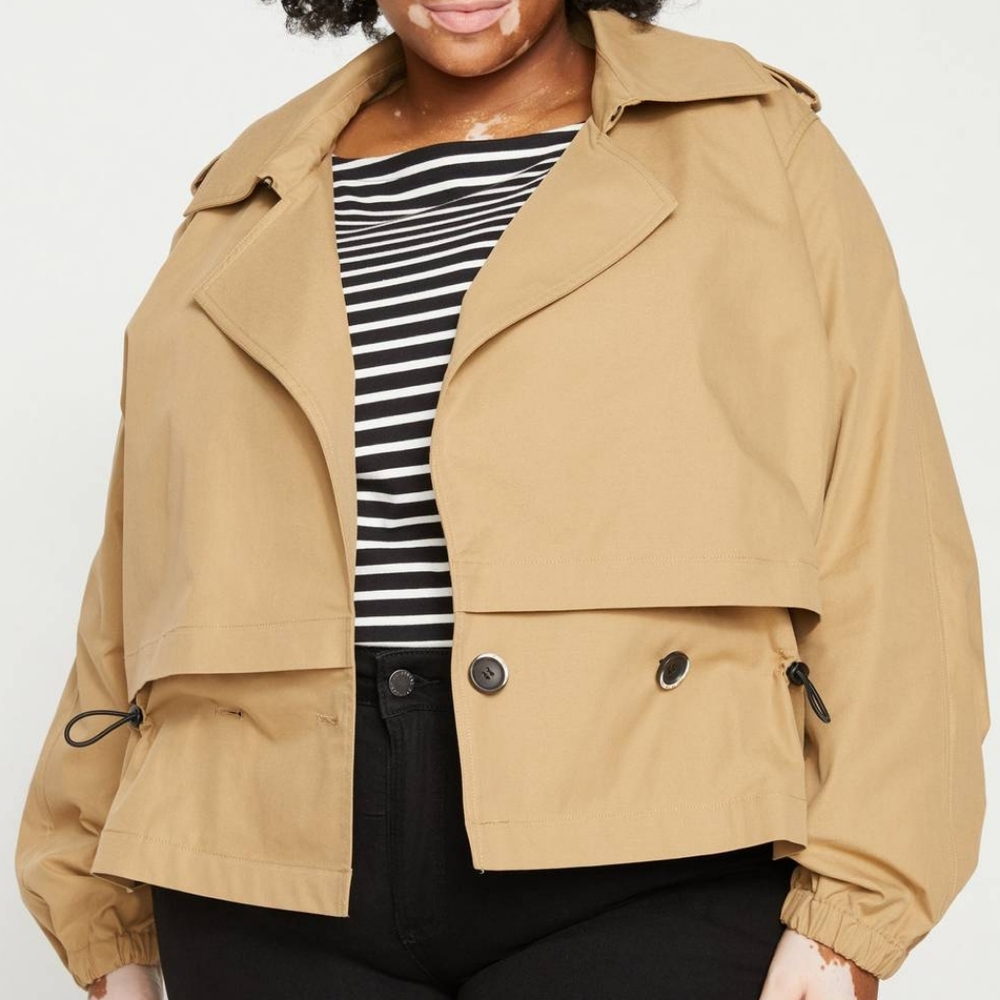 NWT Cropped trench coat (Universal Standard XS ~ size L)